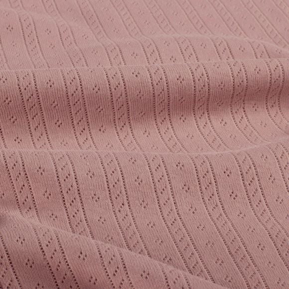 Jersey ajouré coton - interlock "Maille pointelle - Lilou" (mauve clair)