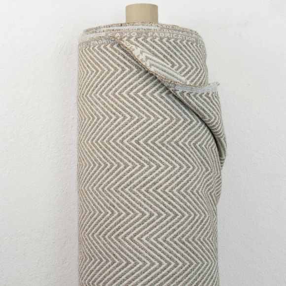 Jacquard Mischgewebe "ZigZag/Chevron" (ecru/taupe)