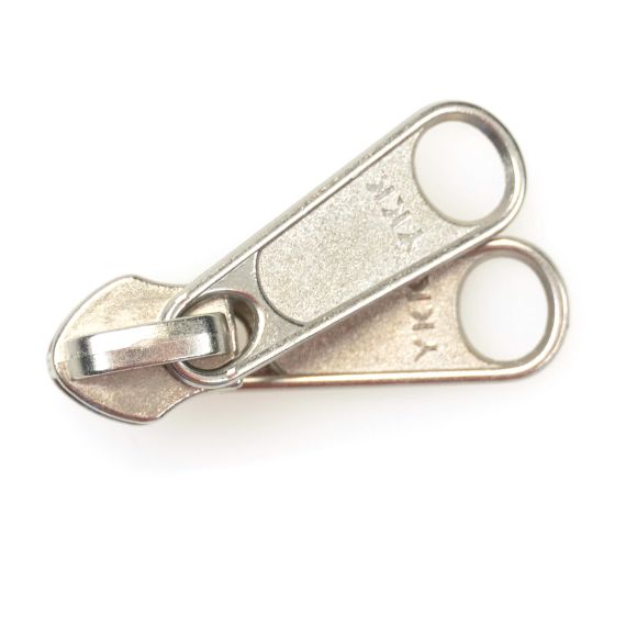 Doppelzipper/-schieber - zu Reissverschluss "Basic" mittel (silber) von YKK