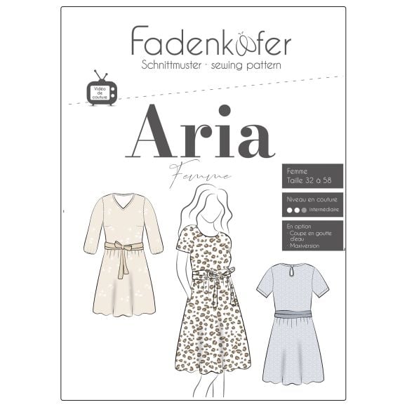 Patron - Robe "Aria" pouro femmes (32-58) de fadenkäfer (en allemand)