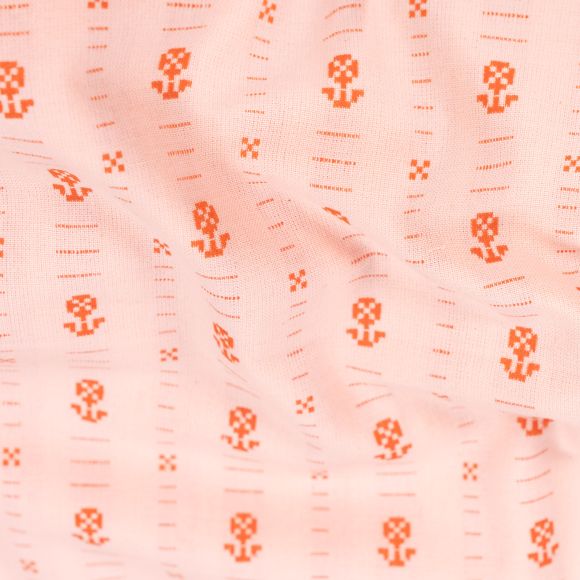 Baumwolle "Hilde Floral in Pink/Blumen" (pastellrosa-orange) von Fableism