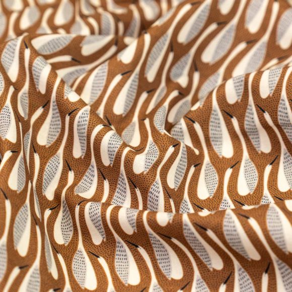 Bio-Baumwolle "Grassroots/Harrison" (braun-offwhite/hellgrau/dunkelblau) von Cloud9 Fabrics