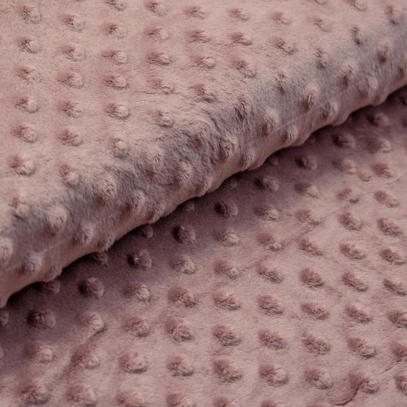 Tissu minky - effet 3D "Pois" (mauve)