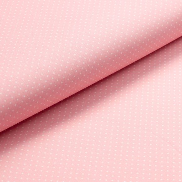 Toile cirée - coton enduit "Points minuscules" (rose-blanc)