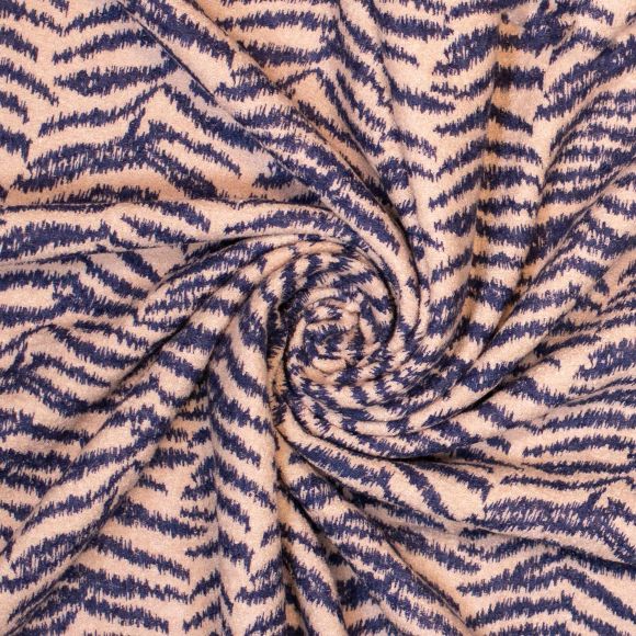 1.80 m Coupon // Wollwalk Viskose/Wolle "Zebra - Adria Fibre Mood" (blassrosa-blau)