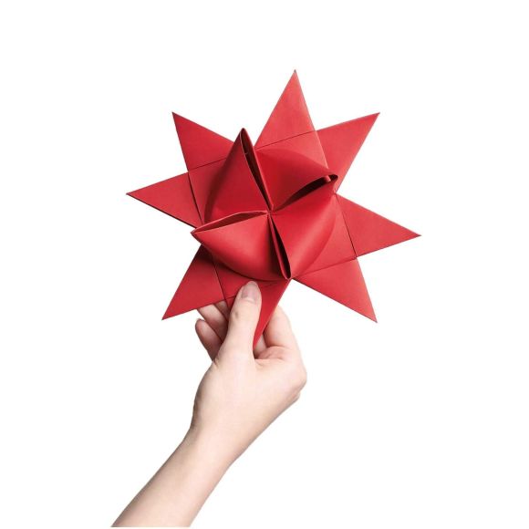 Étoiles Froebel "XXL", kit avec 20 bandes de papier (rouge) de RICO DESIGN