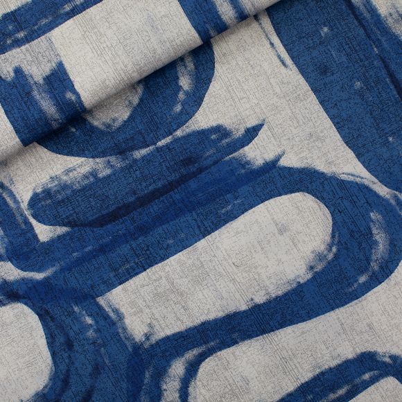 Heavy Twill/gabardine de coton "Drifting Course" (offwhite-bleu) de See You at Six