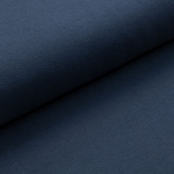 Tissu bord côte bio lisse "Ben" - tubulaire (bleu foncé)
