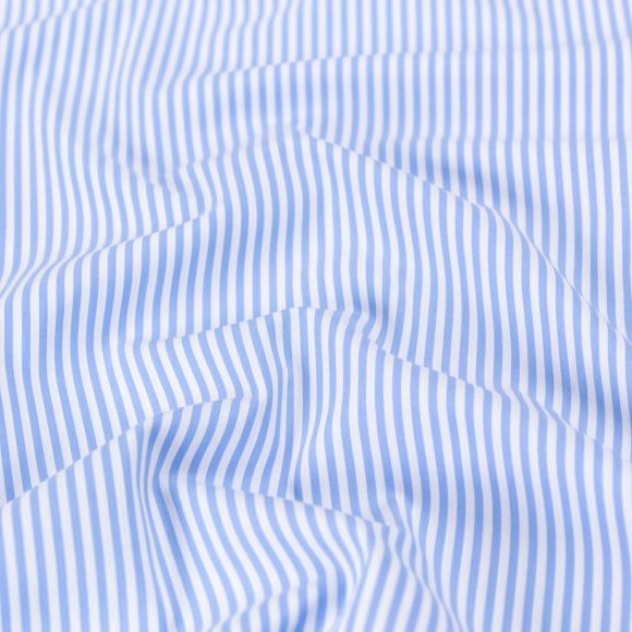 Coton mélangé "rayes" (blanc-bleu clair)