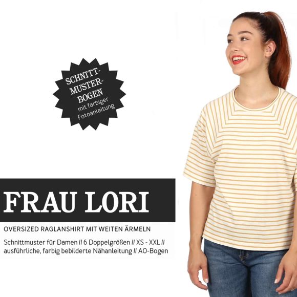 Schnittmuster - Damen Raglan oversize Shirt "Frau Lori" (Gr. XS-XL) von STUDIO SCHNITTREIF