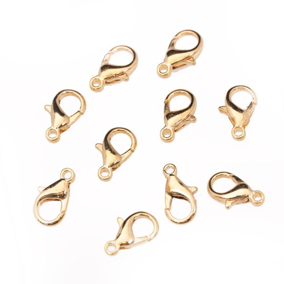 Mini-mousqueton pour bijoux "Charm" - 10 pièces (doré)