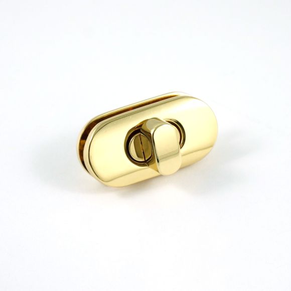 Drehverschluss für Taschen - oval "Metall" - 35 mm (gold)