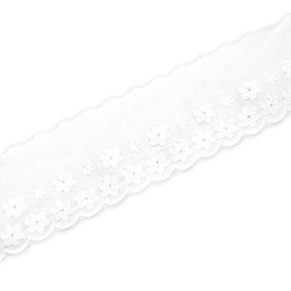Ruban brodé en coton "Broderie anglaise" 47 mm (blanc)