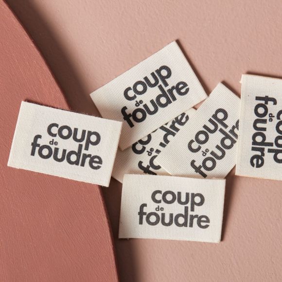 Weblabel/Stoffetiketten "coup de foudre" - Pack à 5 Stk. (ecru-schwarz) von ATELIER BRUNETTE