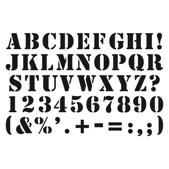 Pochoir "Mini alphabet & chiffres" (gras)