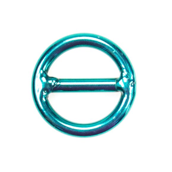 Anneau rond avec barre "Métal" - 20 mm (turquoise)