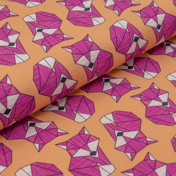 Jersey de coton "Cozy Foxes by Lycklig Design" (abricot-pink) de Swafing
