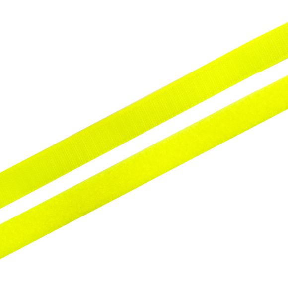Klettband/Klettverschluss "Haken & Flausch" 20 mm - Stück à 1 Meter (leuchtgelb)