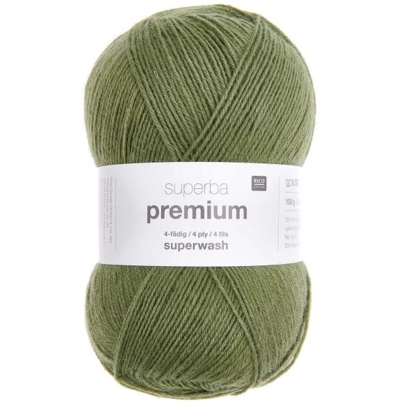 Sockenwolle - Rico Superba Premium - 4-fädig (oliv)