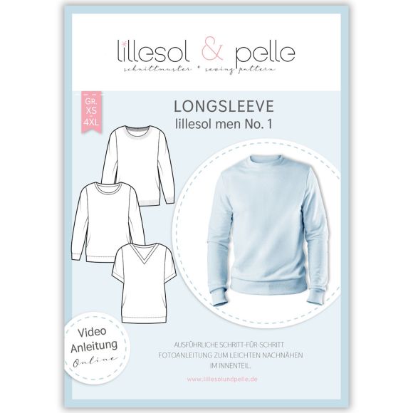 Patron - Shirt pour homme "Longsleeve - N° 1" (XS-4XL) de lillesol & pelle (allemand)