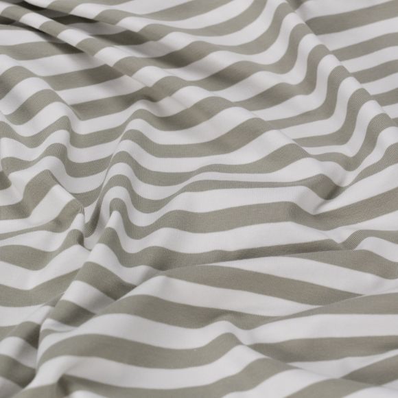 Jersey de coton "Rayures" (kaki clair/blanc)