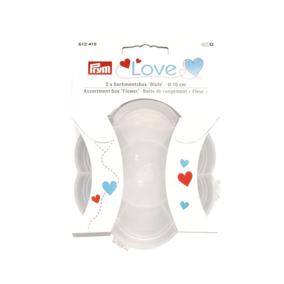 PRYM Love - Boîte de rangement "Fleur" 10 cm - Set à 2 pces (transparent) 612415
