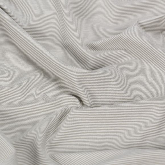 Jersey de coton "Rayures mini" (kaki clair/blanc)