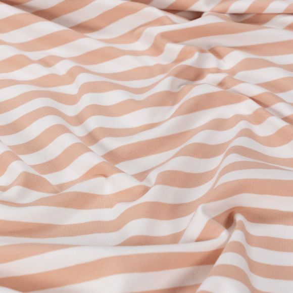 Jersey de coton "Rayures" (rose poudré/blanc)