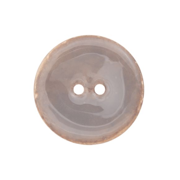 Bouton "Noix coco" rond 2 trous - Ø 23 mm (taupe)