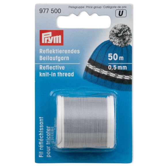 PRYM Reflektierendes Beilaufgarn "Reflex" 0.5 mm - Spule à 50 m (grau) 977500