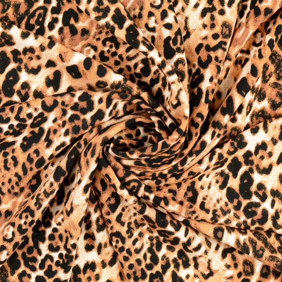 Popeline Viskose "Animal Print/Leopard" (offwhite-braun/schwarz)