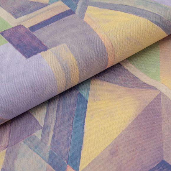Canvas Baumwolle “Diagonal 3D" (lila/pastellgelb/grün)