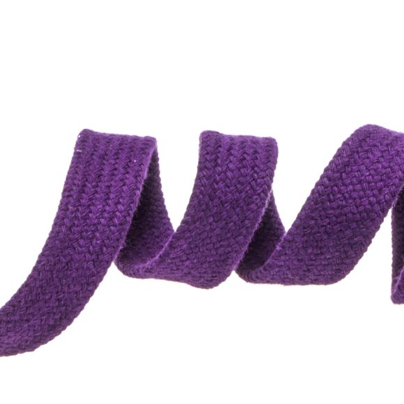 Flachkordel Baumwolle "Hoodieband" 15 mm - Stück à 1 m (violett)