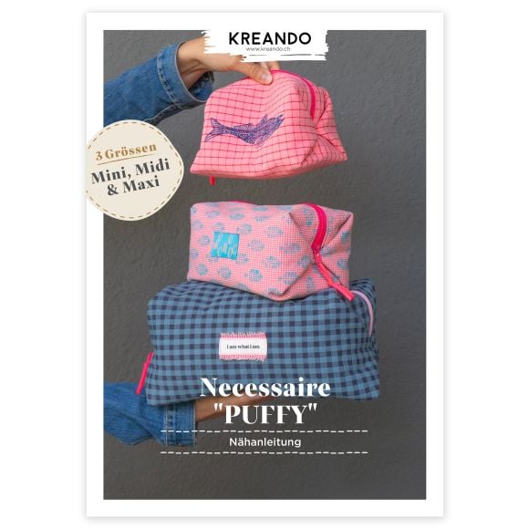 Nähanleitung Necessaire "PUFFY" Mini, Midi & Maxi von KREANDO