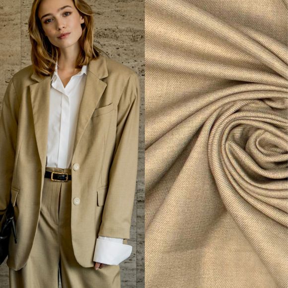 Gabardine Bambus "Recycling - Kenza/Joni Fibre Mood" (sand meliert)