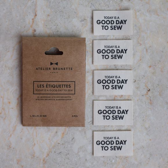 Weblabel "Today is a good day to sew" - Pack à 5 Stk. (offwhite-schwarz) von ATELIER BRUNETTE