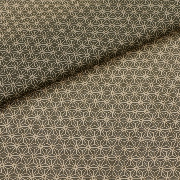 Coton "Asanoha grey" (gris) de SEVENBERRY/Japon