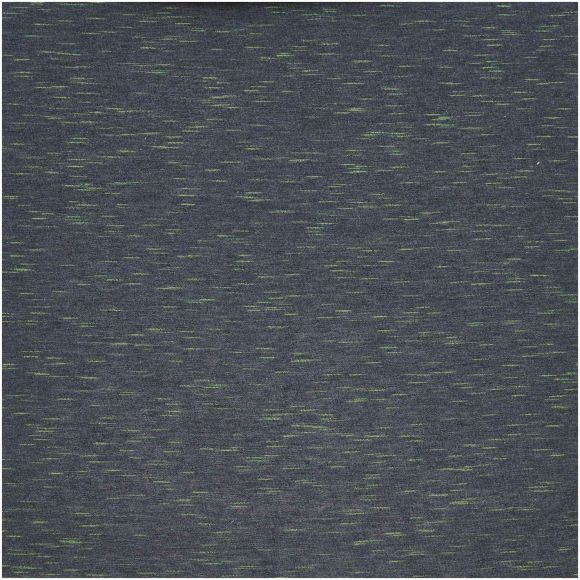 Jersey Baumwolle/Viskose "Mélange" (dunkeljeans meliert-neongrün) von RICO DESIGN
