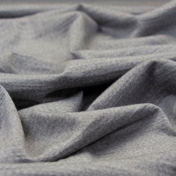 Jersey de laine mérinos - teint en fil "Elliot" (gris chiné)