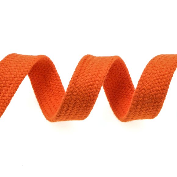 Cordon plat coton “Bande de Hoodie” 15 mm - pièce à 1 m (orange)