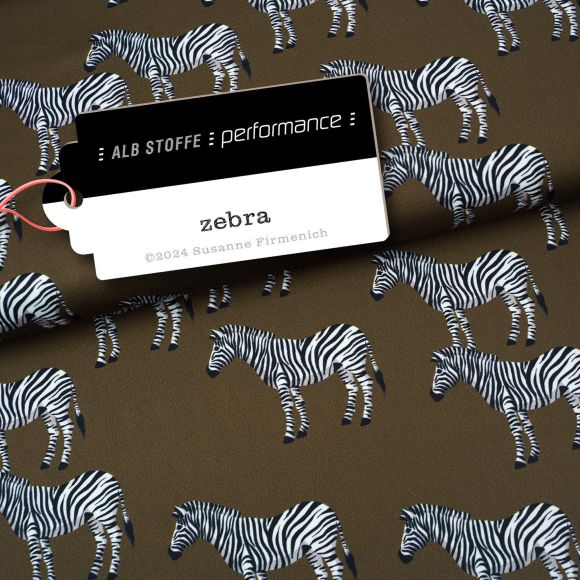 Sportjersey Trevira Bioactive "Performance - Zebra" (oliv-schwarz/weiss) von ALBSTOFFE