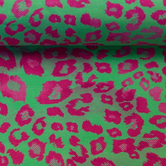 Jersey de coton "Neon Leo" (vert fluo-pink fluo) de SWAFING