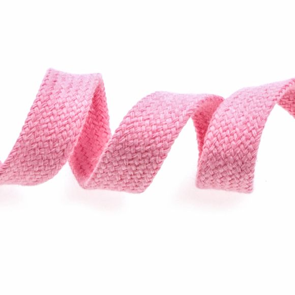 Flachkordel Baumwolle "Hoodieband" 15 mm - Stück à 1 m (rosa)