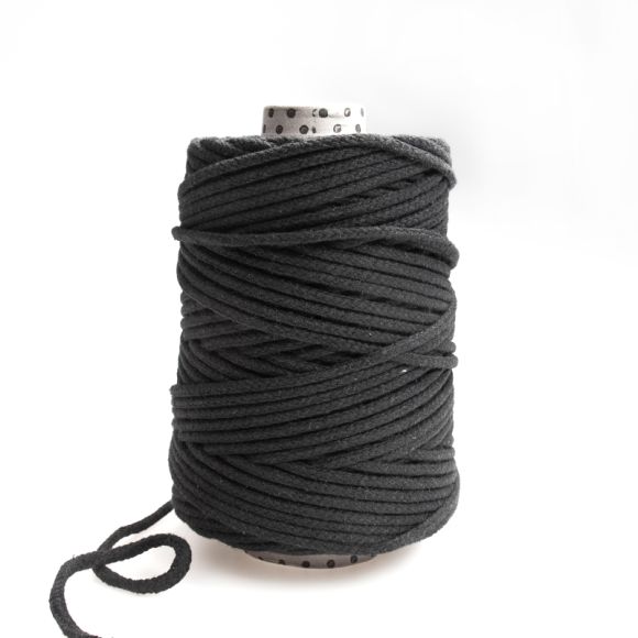 Makramee-Garn Baumwolle "Basic" Ø 4 mm, Rolle à 100 m (schwarz) von KREANDO