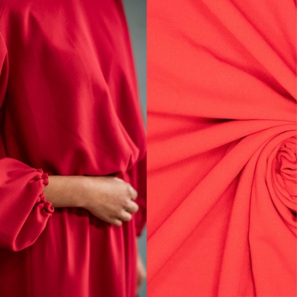 Crêpe stretch "Uni - Onyx/Lux Fibre Mood" (rouge)