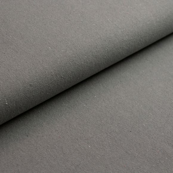 1.5 m reste // Heavy canevas coton "Raw used  - pebble" (gris)