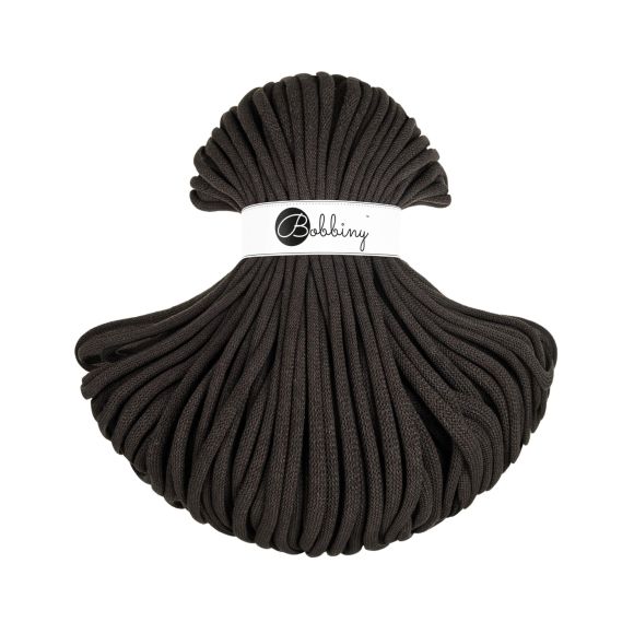 Fil macramé en coton recyclé "Jumbo Ø 9 mm - espresso" (brun) de Bobbiny