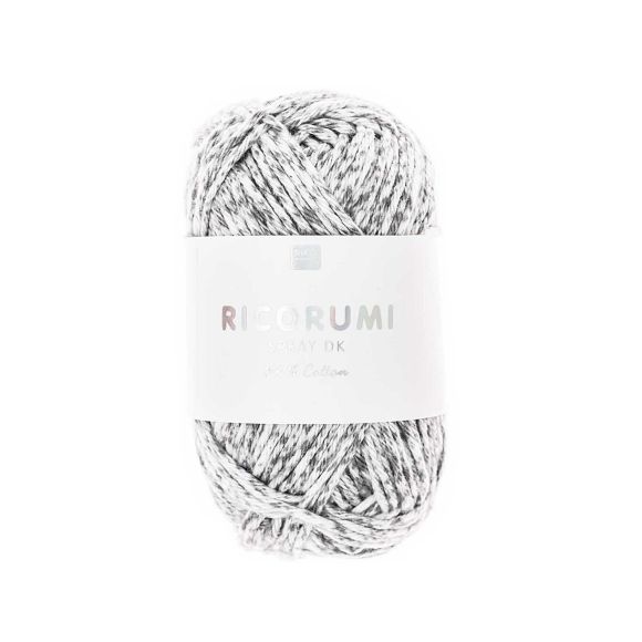 Laine pour amigurumis - Rico Creative Ricorumi Spray (gris/blanc chiné)