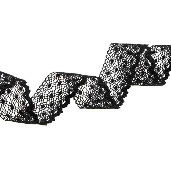 Spitzenband Baumwolle 30 mm (schwarz)