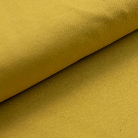 Tissu bord côte bio lisse "Ben" - tubulaire (olive clair)
